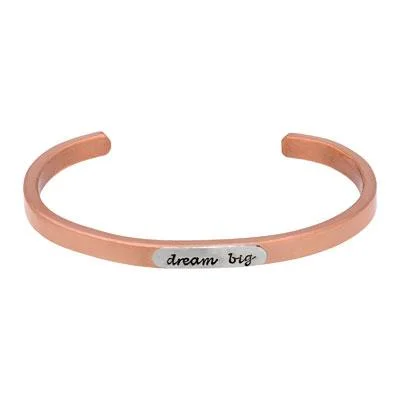 Elegant Rose Gold Jewelry For A Stylish Touch Dream Big Silver & Copper Cuff Bracelet Elegant Rose Gold Jewelry For A Stylish Touch Dream Big Silver & Copper Cuff Bracelet