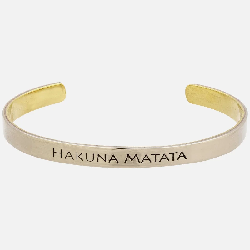 Limited-Time Offer On Elegant Jewelry Pieces Hakuna Matata Mixed Metals Cuff Bracelet