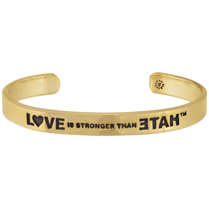 Seasonal Jewelry Deals – Elevate Your Style Love Is Stronger Than Hate Brass Cuff Bracelet