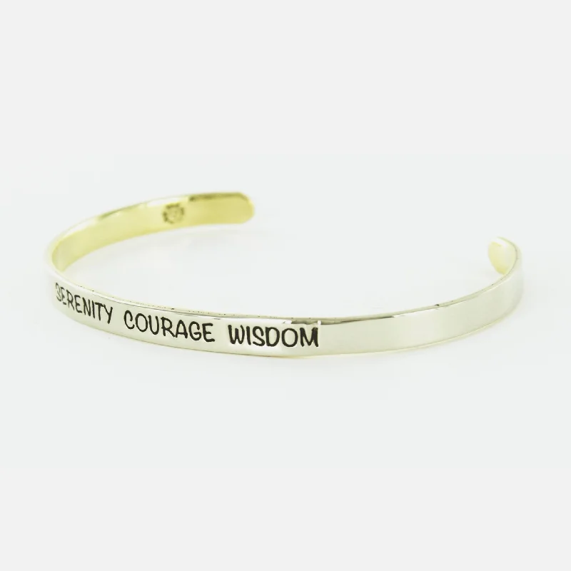 Modern Statement Jewelry For Bold Styling Serenity Courage Wisdom Mixed Metals Cuff Bracelet