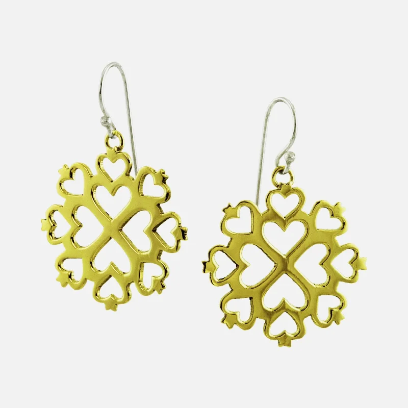 Bold And Beautiful Jewelry Now At Irresistible Prices Heart Mandala Sterling & Brass Earrings Bold And Beautiful Jewelry Now At Irresistible Prices Heart Mandala Sterling & Brass Earrings