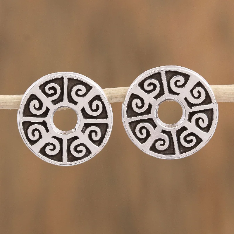 Timeless Beauty, Unbeatable Deals – Jewelry Sale On Ancient Ball Game Circular Sterling Silver Button Earrings from Mexico Timeless Beauty, Unbeatable Deals – Jewelry Sale On Ancient Ball Game Circular Sterling Silver Button Earrings from Mexico