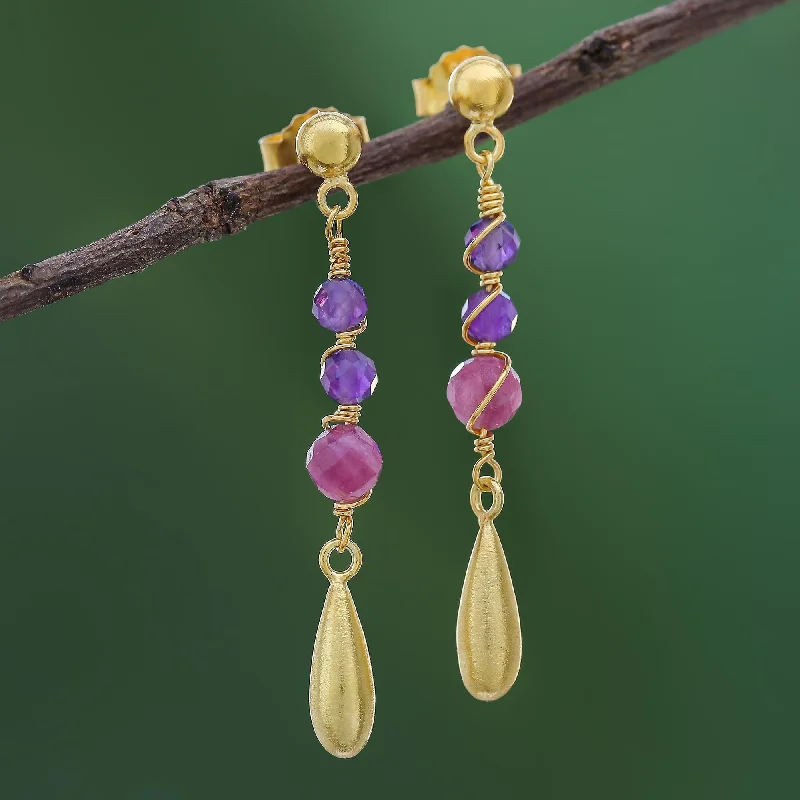 Jewelry Deals That Outshine The Rest Aria Gold Plated Tourmaline and Amethyst Dangle Earrings Jewelry Deals That Outshine The Rest Aria Gold Plated Tourmaline and Amethyst Dangle Earrings