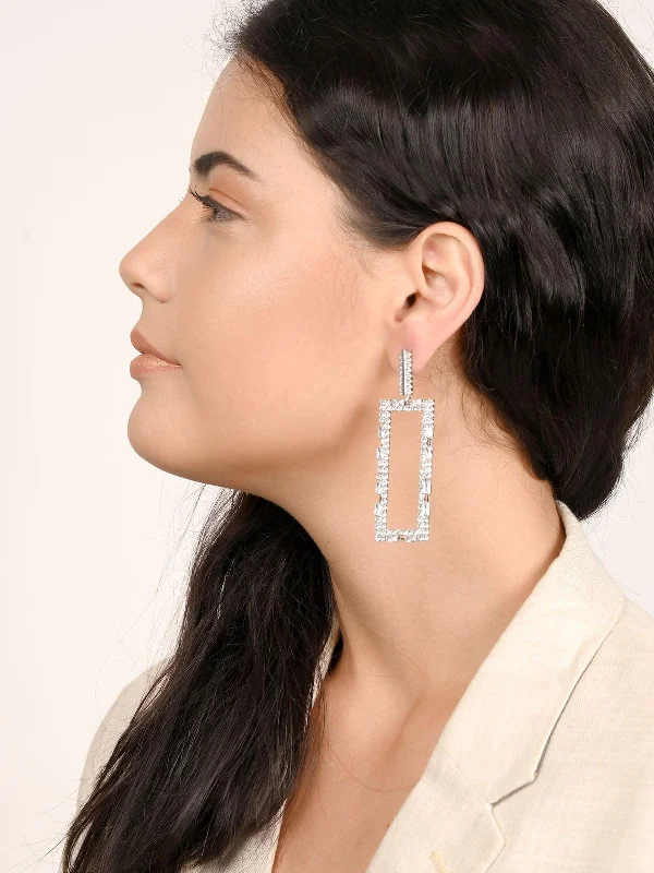 Handcrafted Jewelry Sale – Unique Designs At Low Prices Odette Women Avyayas Rectangular White Rhinestone Earrings Handcrafted Jewelry Sale – Unique Designs At Low Prices Odette Women Avyayas Rectangular White Rhinestone Earrings