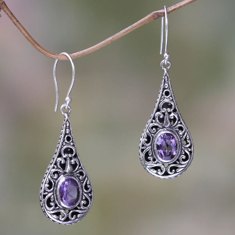 Flash Sale On Elegant Jewelry – Don't Miss Out Balinese Dew Artisan Crafted Earrings with Sterling Silver and Amethyst Flash Sale On Elegant Jewelry – Don't Miss Out Balinese Dew Artisan Crafted Earrings with Sterling Silver and Amethyst