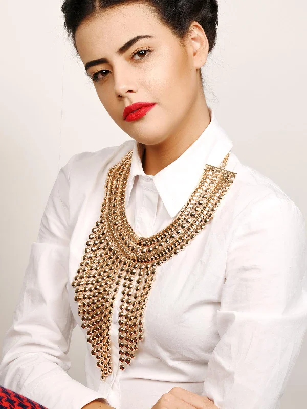 Jewelry Clearance Sale – Final Reductions Odette Women Chunky Gold Metallic Fringe Necklace Jewelry Clearance Sale – Final Reductions Odette Women Chunky Gold Metallic Fringe Necklace