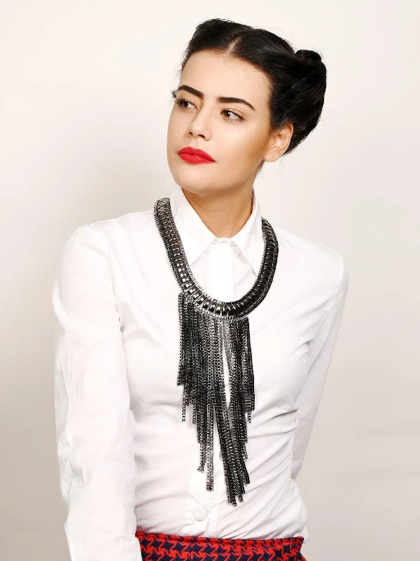 Shop Fine Jewelry With Exclusive Savings Odette Women Chunky Gunmetal Metallic Fringe Necklace Shop Fine Jewelry With Exclusive Savings Odette Women Chunky Gunmetal Metallic Fringe Necklace