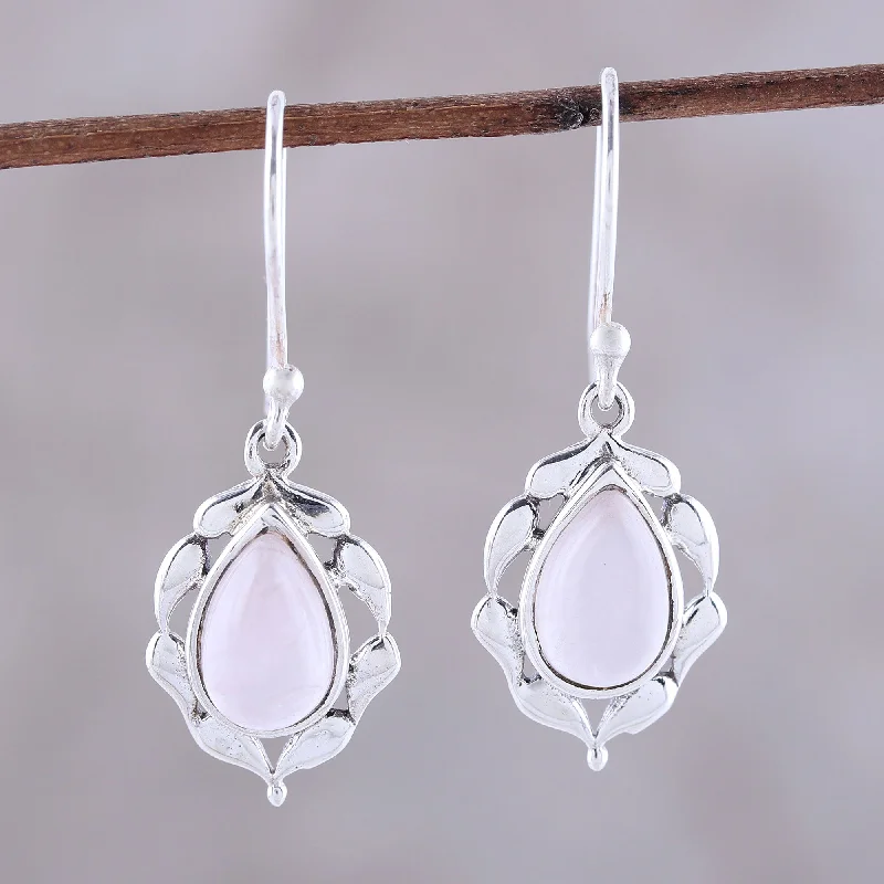 Unmissable Discounts On Timeless Jewelry Pieces Circled by Paisleys Paisley Motif Rose Quartz Dangle Earrings from India Unmissable Discounts On Timeless Jewelry Pieces Circled by Paisleys Paisley Motif Rose Quartz Dangle Earrings from India