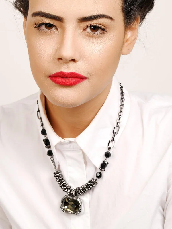 The Perfect Jewelry Piece At The Perfect Discount Odette Women Dauntless Gunmetal Matinee Necklace The Perfect Jewelry Piece At The Perfect Discount Odette Women Dauntless Gunmetal Matinee Necklace