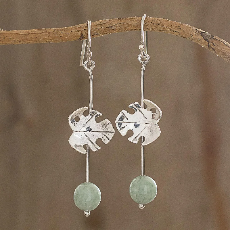 Personalized Jewelry At Special Discount Rates Exotic Tropics in Apple Green Jade Leaf Dangle Earrings in Apple Green from Guatemala Personalized Jewelry At Special Discount Rates Exotic Tropics in Apple Green Jade Leaf Dangle Earrings in Apple Green from Guatemala