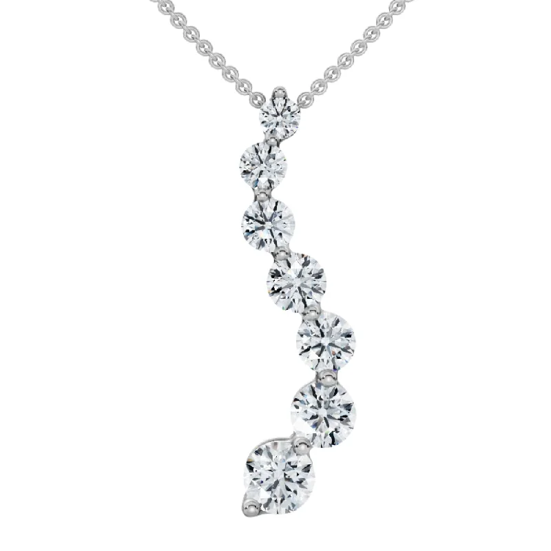 Once-A-Year Jewelry Sale – Grab Your Favorites Now F/VS 3Ct Diamond Journey Pendant Gold Women's Necklace Lab Grown