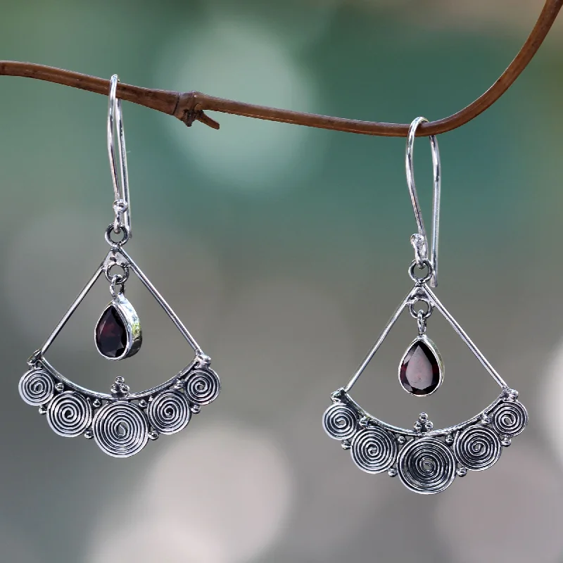 Celebrate Every Occasion With Sparkling Savings Fabulously Feminine Sterling Silver Chandelier Earrings with Garnet Celebrate Every Occasion With Sparkling Savings Fabulously Feminine Sterling Silver Chandelier Earrings with Garnet