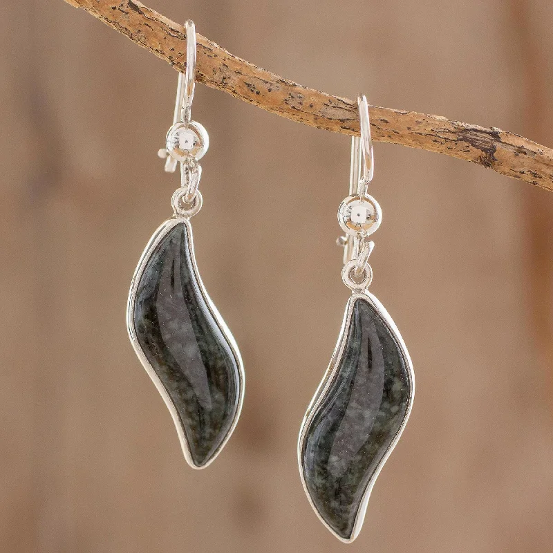 Gorgeous Jewelry, Limited-Time Savings Floating in the Breeze Dark green jade dangle earrings Gorgeous Jewelry, Limited-Time Savings Floating in the Breeze Dark green jade dangle earrings