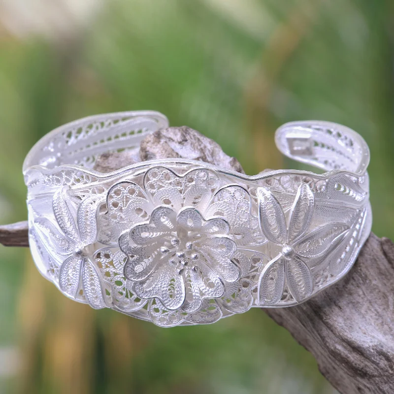 Elegant Designs, Unbeatable Discounts – Shop Jewelry Now God's Garden Silver Cuff Bracelet