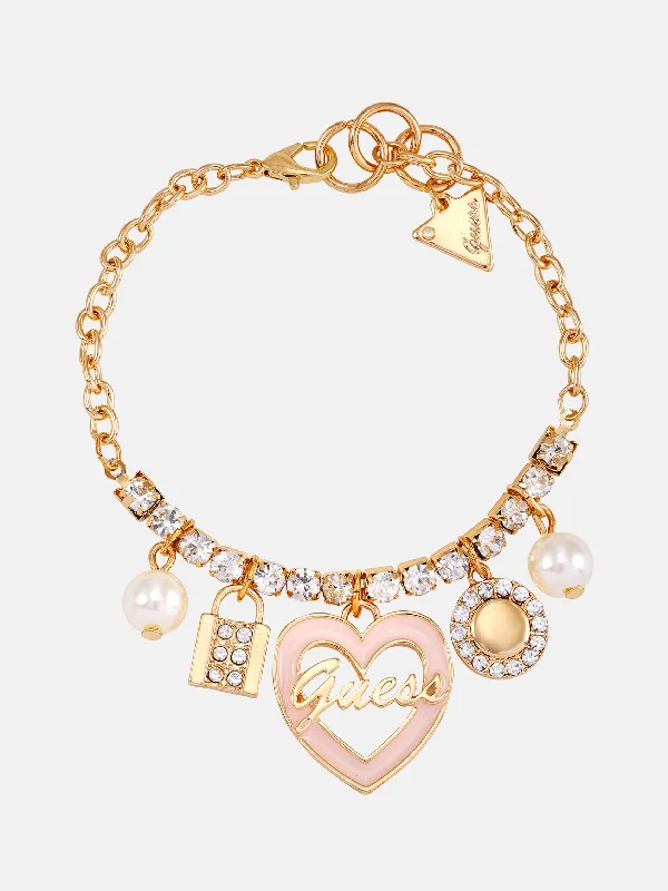 Make Your Outfit Shine With Discounted Jewelry Gold-Tone Logo Heart Bracelet Box Set