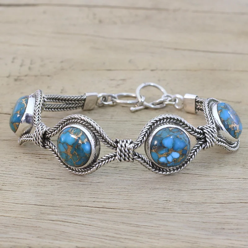 Discounted Jewelry For A Glamorous Look Heavenly Blues Turquoise Silver Bracelet