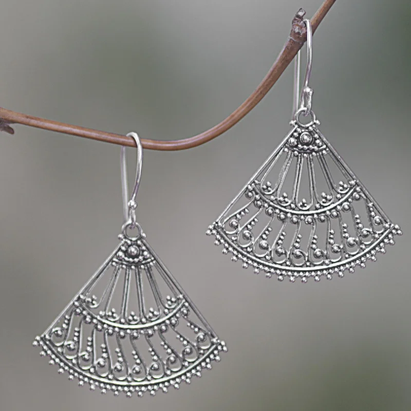 Stunning Jewelry At A Fraction Of The Price Legong Fans Fan Shaped Sterling Silver Dangle Earrings from Indonesia Stunning Jewelry At A Fraction Of The Price Legong Fans Fan Shaped Sterling Silver Dangle Earrings from Indonesia