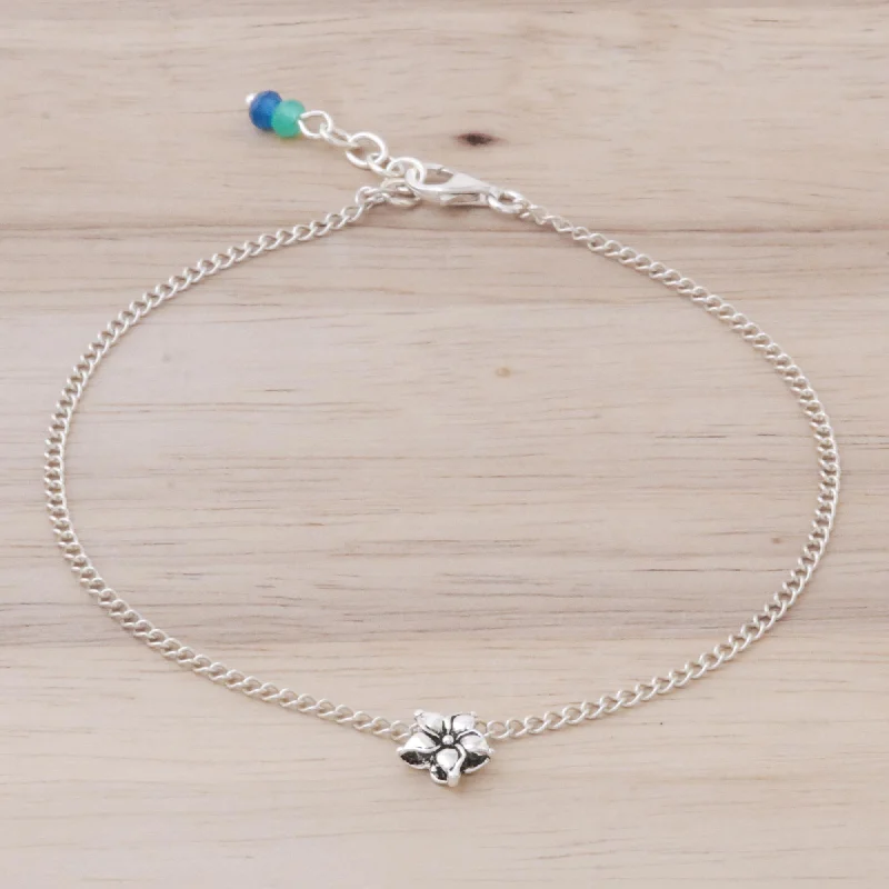 Flash Jewelry Sale – Get Stunning Pieces At Low Prices Little Flower Handmade Sterling Silver and Quartz Floral Anklet