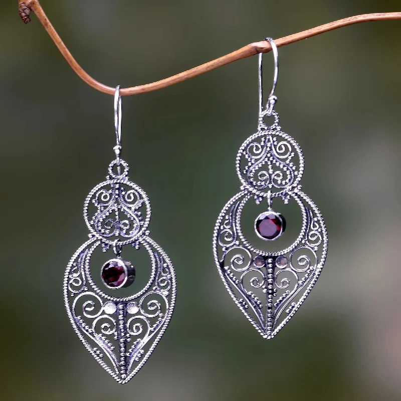Jewelry Clearance Event – Stock Up Before It's Over Majapahit Glory Balinese Sterling Silver Dangle Earrings with Garnet Jewelry Clearance Event – Stock Up Before It's Over Majapahit Glory Balinese Sterling Silver Dangle Earrings with Garnet