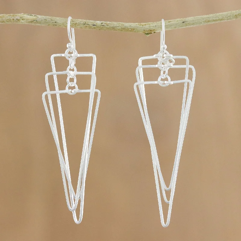 Seasonal Jewelry Sale – Upgrade Your Collection Matte Triangles Modern Triangular Sterling Silver Dangle Earrings Seasonal Jewelry Sale – Upgrade Your Collection Matte Triangles Modern Triangular Sterling Silver Dangle Earrings