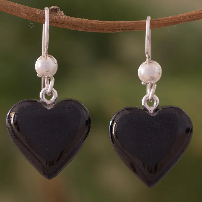 Last Chance To Grab Your Favorite Jewelry At A Discount Mayan Heart in Black Black Heart Shaped Jade Silver Dangle Earrings Guatemala Last Chance To Grab Your Favorite Jewelry At A Discount Mayan Heart in Black Black Heart Shaped Jade Silver Dangle Earrings Guatemala