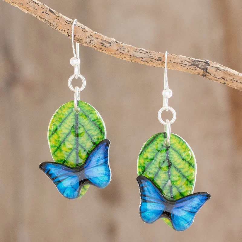 Limited-Time Offer On Premium Jewelry Collections Morpheus Butterfly Resin and Paper Dangle Earrings from Costa Rica Limited-Time Offer On Premium Jewelry Collections Morpheus Butterfly Resin and Paper Dangle Earrings from Costa Rica
