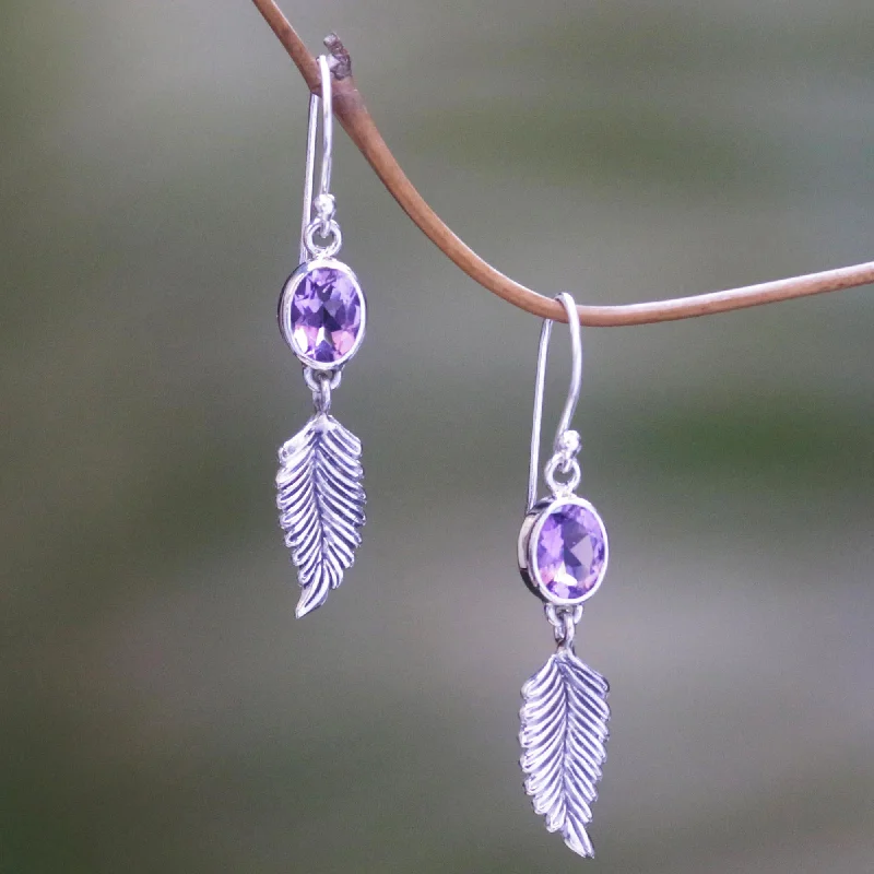 Limited-Stock Jewelry Sale – Once It's Gone, It's Gone Passionate Hope Handmade Sterling Silver and Amethyst Dangle Earrings Limited-Stock Jewelry Sale – Once It's Gone, It's Gone Passionate Hope Handmade Sterling Silver and Amethyst Dangle Earrings