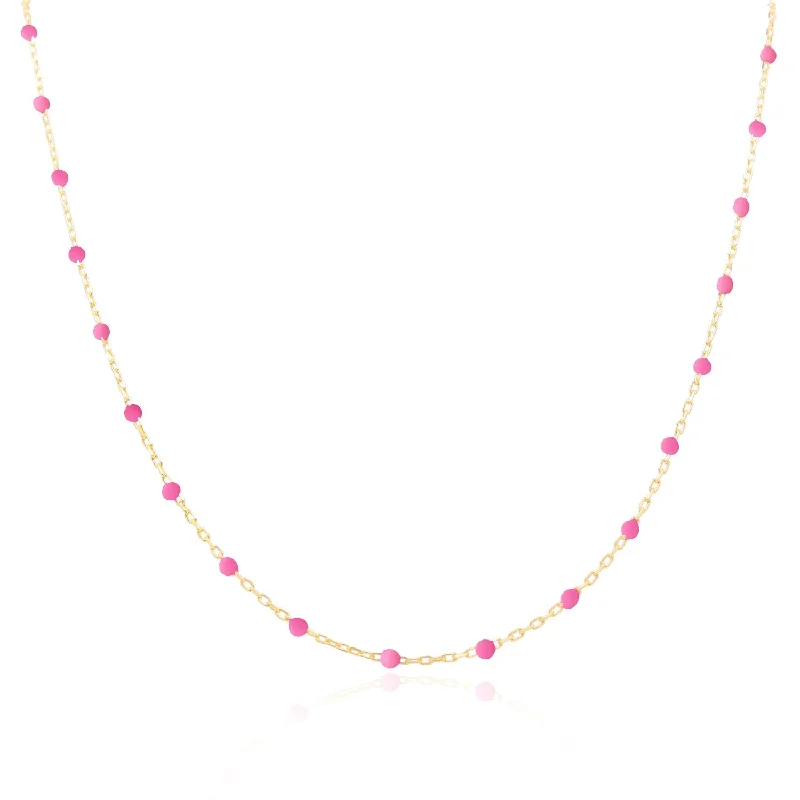 Pink Bead Chain Necklace