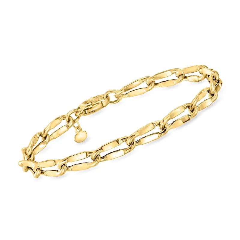 Shop Fine Jewelry With Amazing Deals Ross-Simons Italian 14kt Yellow Gold Mirror-Link Bracelet