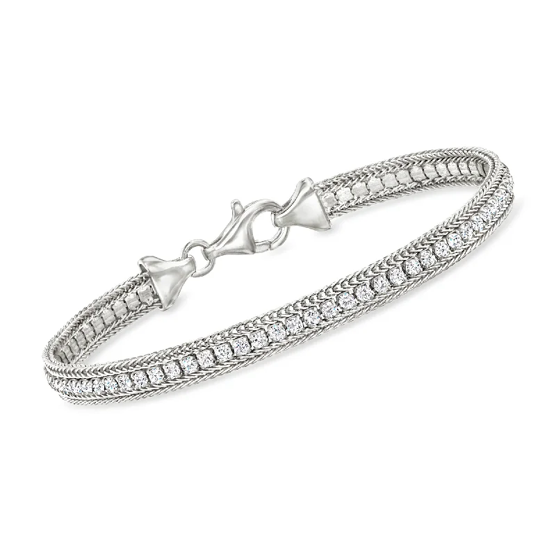 Elegant Jewelry, Affordable Luxury – Shop Now Ross-Simons Italian CZ Foxtail-Link Bracelet in Sterling Silver