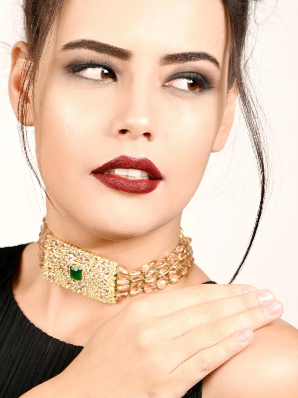 Elevate Your Jewelry Collection With Limited-Time Savings Odette Women Royal Emerald Green Choker Set Elevate Your Jewelry Collection With Limited-Time Savings Odette Women Royal Emerald Green Choker Set