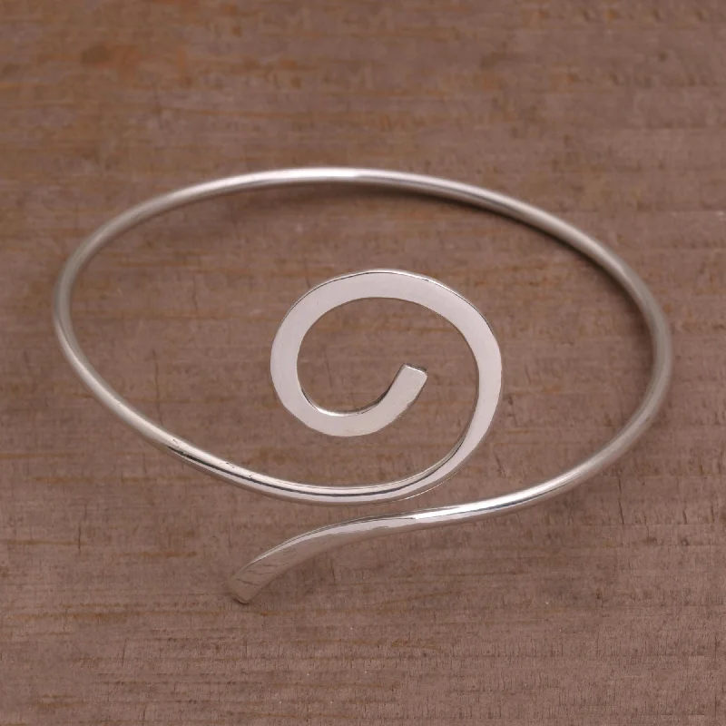 Dazzle With Discounts – Shop Jewelry On Sale Royal Swirl Artisan Crafted Sterling Silver Spiral Armlet from Bali