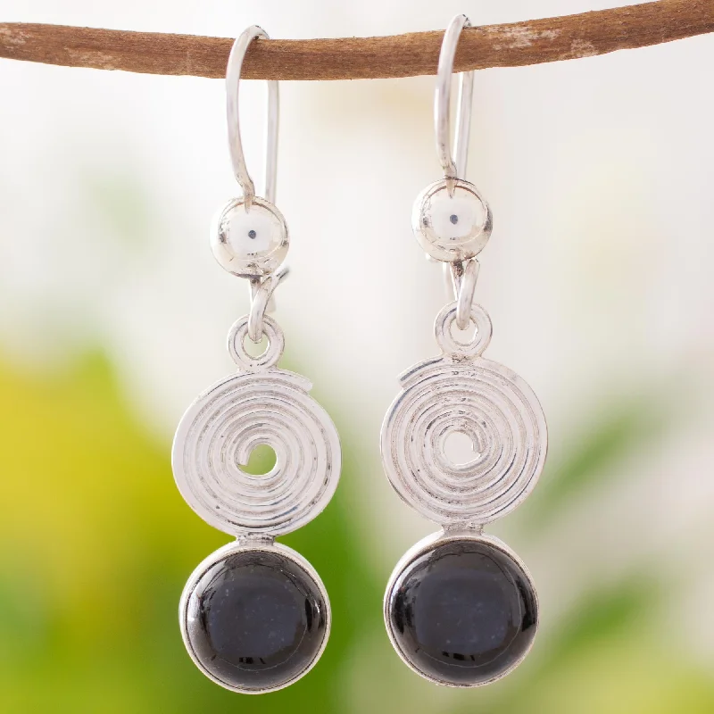Special Jewelry Deals – Upgrade Your Collection Spiral of Life Black Jade Dangle Earrings from Guatemala Special Jewelry Deals – Upgrade Your Collection Spiral of Life Black Jade Dangle Earrings from Guatemala