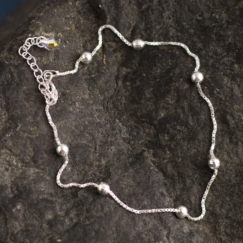 Shop Jewelry That Shines Without The High Price Station to Station Sterling Silver Station Anklet