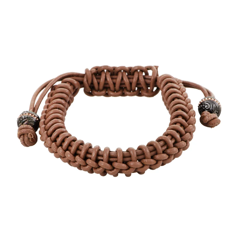 Unmissable Jewelry Clearance – Final Reductions Stephen Webster No Regrets Silver Tipped Woven Leather Brown Bracelet