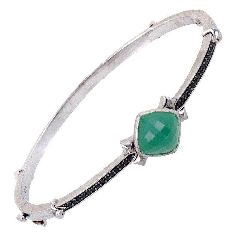 The Perfect Jewelry Piece At The Perfect Discount Stephen Webster Superstud Silver Black Sapphire Chrysoprase and Quartz Bangle