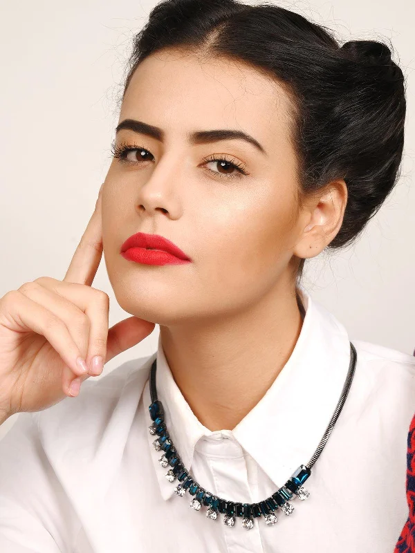 High-End Jewelry, Now More Affordable Than Ever Odette Women Sumptuous Turquoise Gunmetal Collar Necklace High-End Jewelry, Now More Affordable Than Ever Odette Women Sumptuous Turquoise Gunmetal Collar Necklace