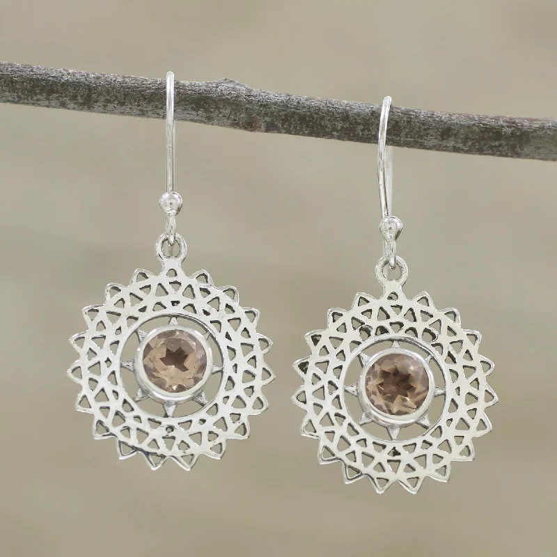Sparkle On A Budget – Fine Jewelry For Less Triangular Sun Rays Citrine and Silver Triangle Motif Dangle Earrings from India Sparkle On A Budget – Fine Jewelry For Less Triangular Sun Rays Citrine and Silver Triangle Motif Dangle Earrings from India