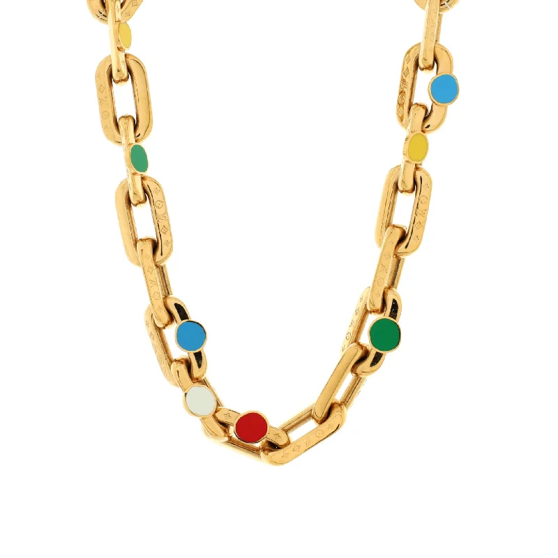 Don't Miss These Dazzling Jewelry Discounts x YK LV Edge Painted Dots Necklace Metal with Enamel