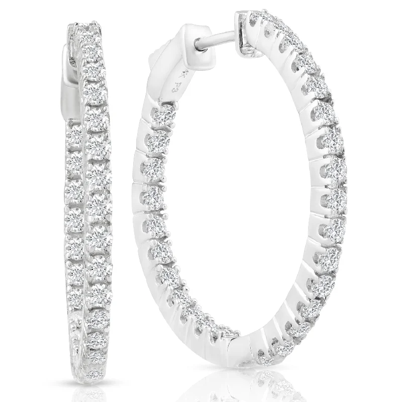 Premium Diamond Jewelry At Once-In-A-Lifetime Discounts 1 1/2 ct Diamond Inside Outside Hoops Vault Lock 1" Tall 14k White Gold Premium Diamond Jewelry At Once-In-A-Lifetime Discounts 1 1/2 ct Diamond Inside Outside Hoops Vault Lock 1" Tall 14k White Gold