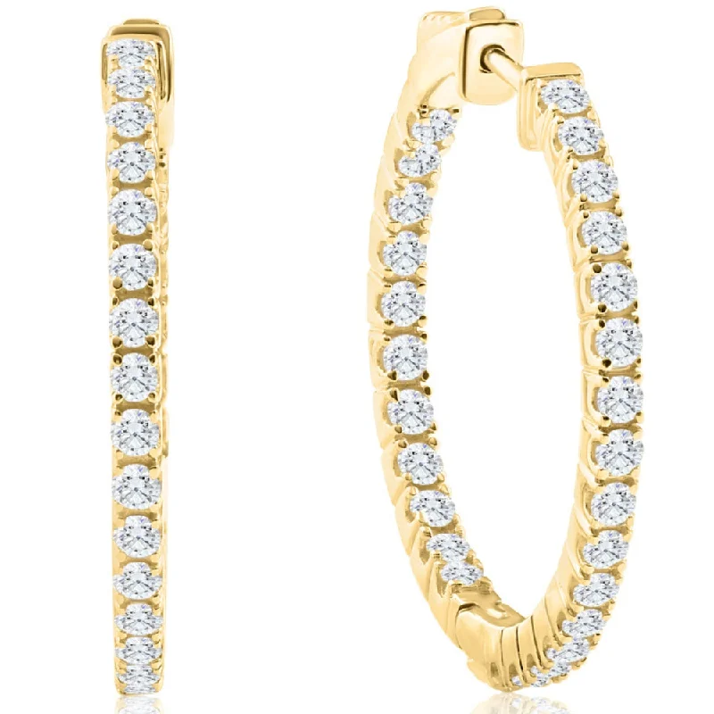 Bold And Beautiful Jewelry Now At Irresistible Prices 1 1/2 ct Diamond Inside Outside Hoops Vault Lock 1" Tall 14k Yellow Gold Bold And Beautiful Jewelry Now At Irresistible Prices 1 1/2 ct Diamond Inside Outside Hoops Vault Lock 1" Tall 14k Yellow Gold