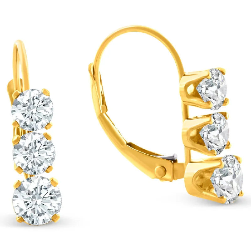 Buy More, Save More On Stunning Jewelry Pieces 1 1/2Ct Three Stone Diamond Leverback Hoops Women's Earrings 14k Gold 1/2" Tall Buy More, Save More On Stunning Jewelry Pieces 1 1/2Ct Three Stone Diamond Leverback Hoops Women's Earrings 14k Gold 1/2" Tall
