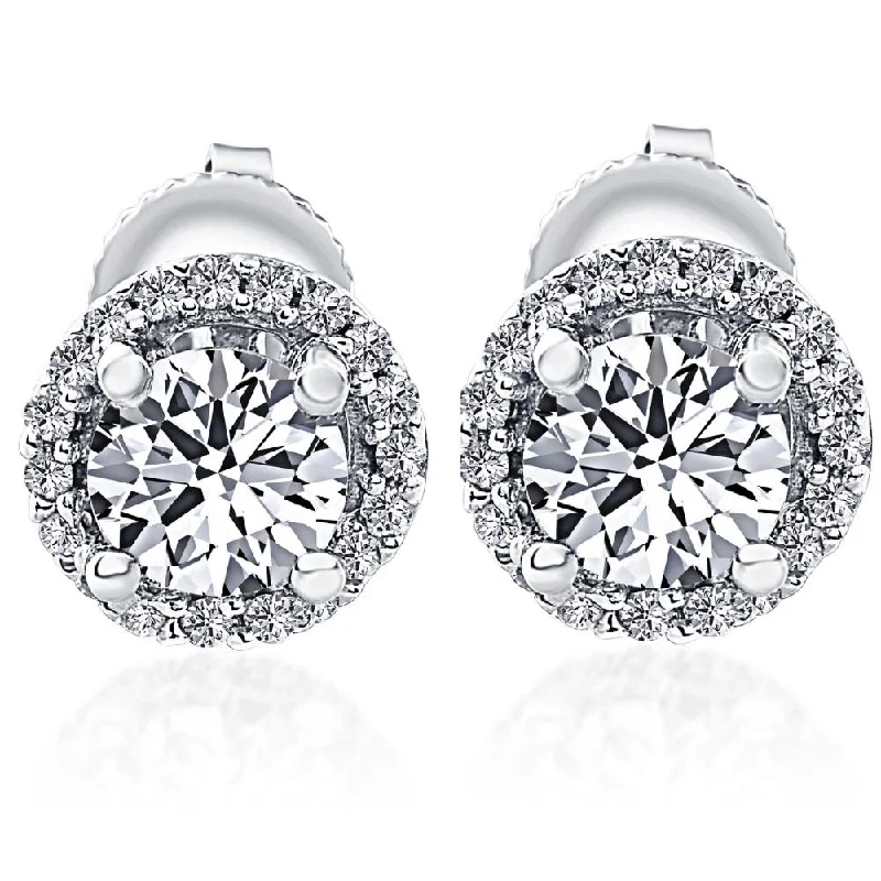 Handcrafted Jewelry Sale – Unique Designs At Low Prices 1/2 Ct Halo Diamond Studs 10K White Gold Handcrafted Jewelry Sale – Unique Designs At Low Prices 1/2 Ct Halo Diamond Studs 10K White Gold