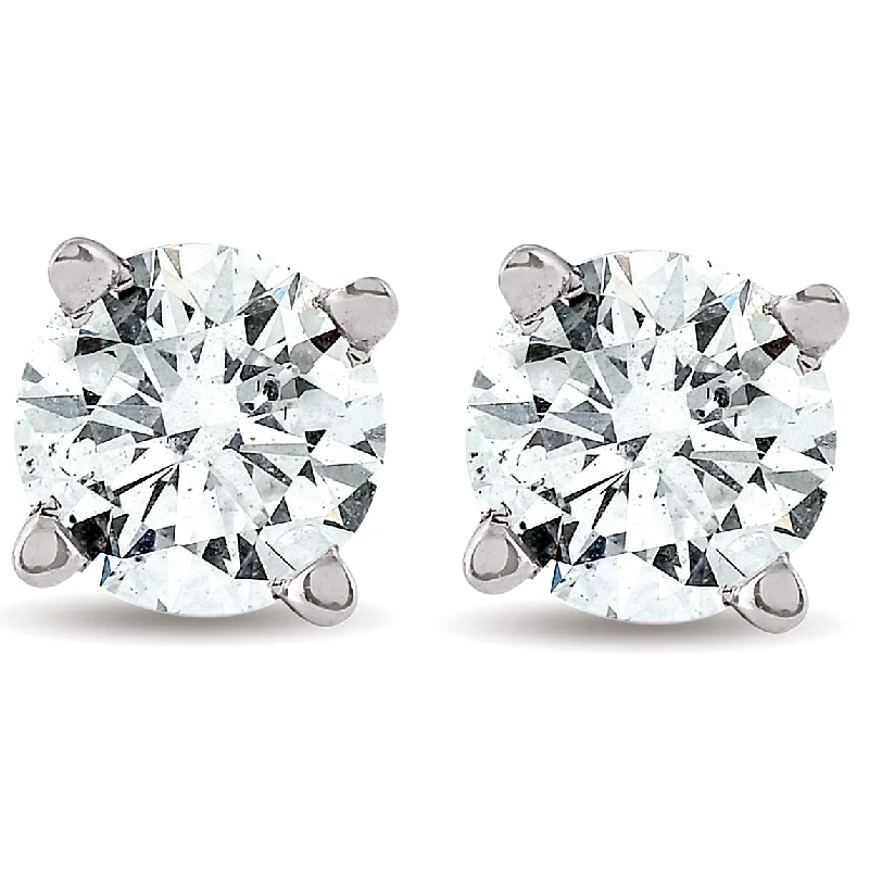 High-Quality Gemstone Jewelry For Special Occasions 1/2 cttw Round Cut Diamond Studs 14k White Gold Womens Earrings