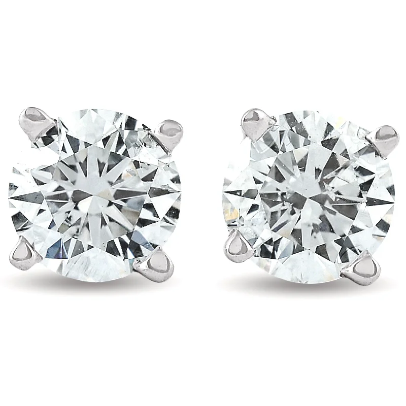 Waterproof Stainless Steel Jewelry For Lasting Beauty 1.25 ct Solitaire Diamond Stud 4 Prong Earrings 14K White Gold Enhanced Waterproof Stainless Steel Jewelry For Lasting Beauty 1.25 ct Solitaire Diamond Stud 4 Prong Earrings 14K White Gold Enhanced