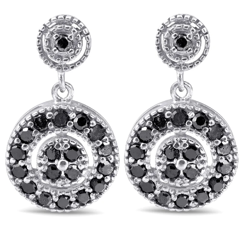 Shop High-Quality Jewelry At Jaw-Dropping Discounts 1/2ct Black Diamond Pave Womens Earrings 10K White Gold Shop High-Quality Jewelry At Jaw-Dropping Discounts 1/2ct Black Diamond Pave Womens Earrings 10K White Gold