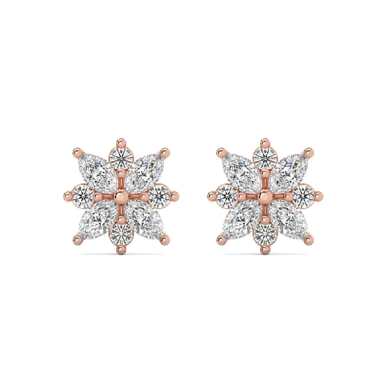 1/2Ct Marquise Star Diamond Earrings 14k Gold Earrings Lab Grown