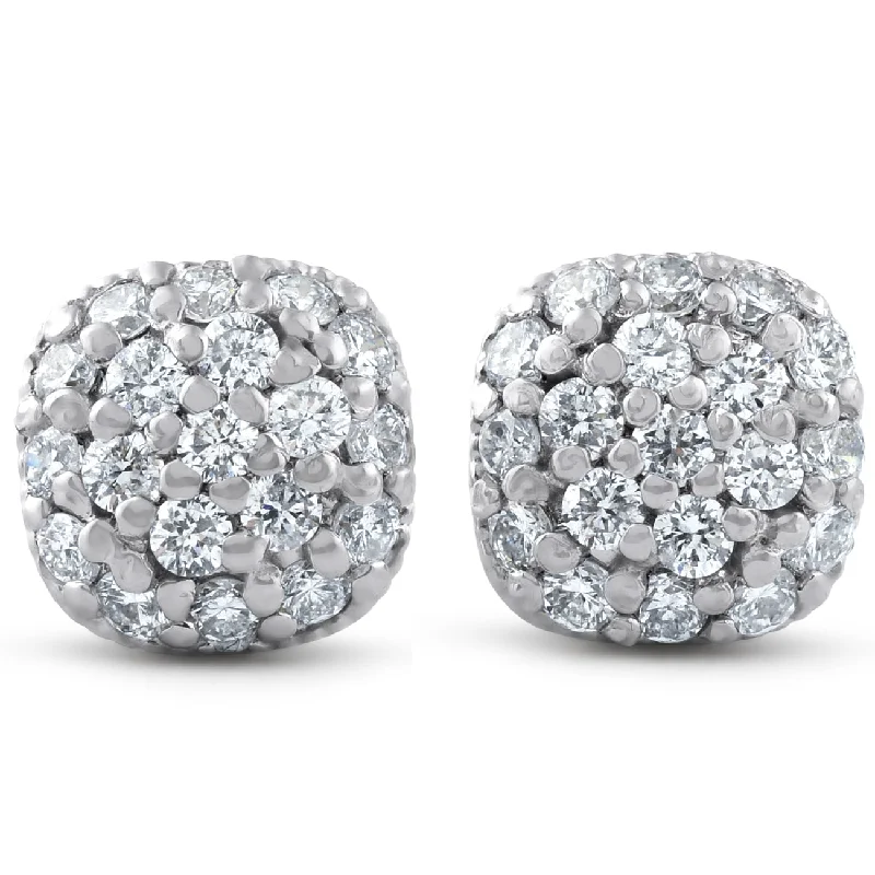 Elegant Jewelry At Unbeatable Offers – Shop Before It's Gone 1/2ct Pave Diamond Cushion Studs 14k White Gold