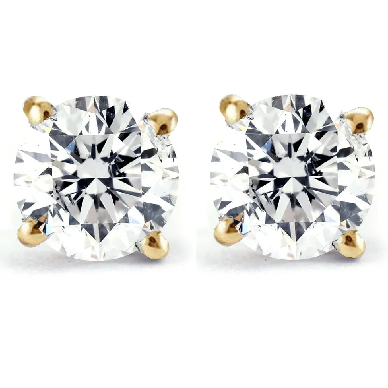 Everyday Jewelry Essentials Now On Sale 1/2Ct TW Diamond Studs in 14k White or Yellow Gold Lab Grown
