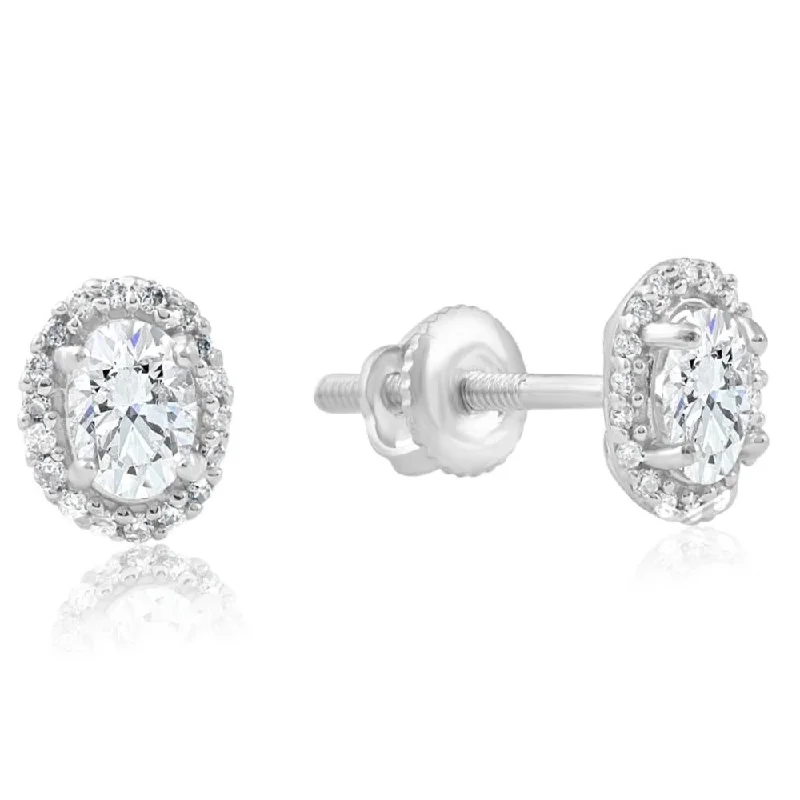 Flash Sale On Stunning Jewelry – Don't Miss Out 1/2Ct TW Oval Shape Halo Diamond Studs 10k White or Yellow Gold Earrings Flash Sale On Stunning Jewelry – Don't Miss Out 1/2Ct TW Oval Shape Halo Diamond Studs 10k White or Yellow Gold Earrings